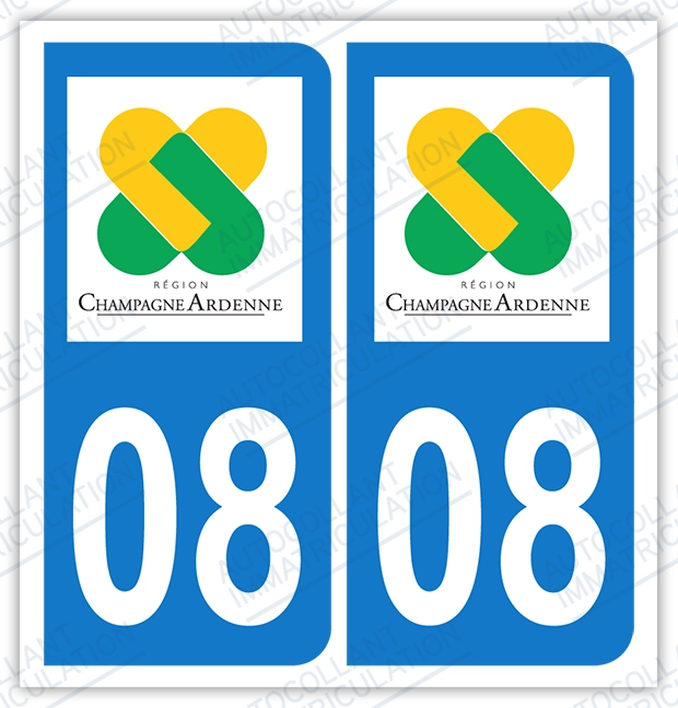 Auto - Sticker immatriculation 08 - Ardennes