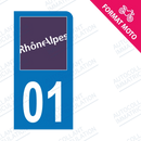 Moto - Autocollant immatriculation 01 - Ain new