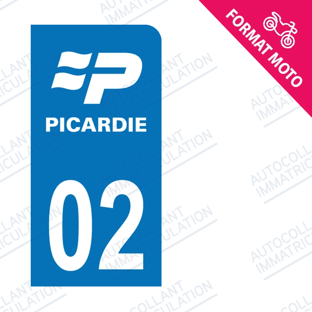 Moto - Sticker immatriculation 02 - Aisne new