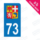 Moto - Sticker immatriculation 73 - Blason Auvergne Rhône Alpes new