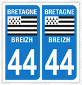 Auto - Sticker immatriculation 44 – Loire Atlantique