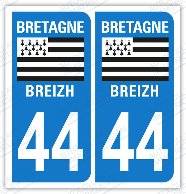Auto - Sticker immatriculation 44 – Loire Atlantique