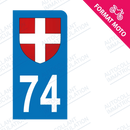 Moto - Sticker immatriculation 74 - Croix de savoie new