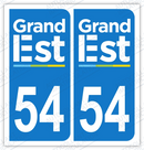 Auto - Sticker immatriculation 54 - Grand-Est