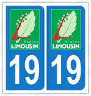 Auto - Sticker immatriculation 19 - Corrèze