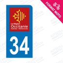 Moto - Sticker immatriculation 34 - Occitanie new