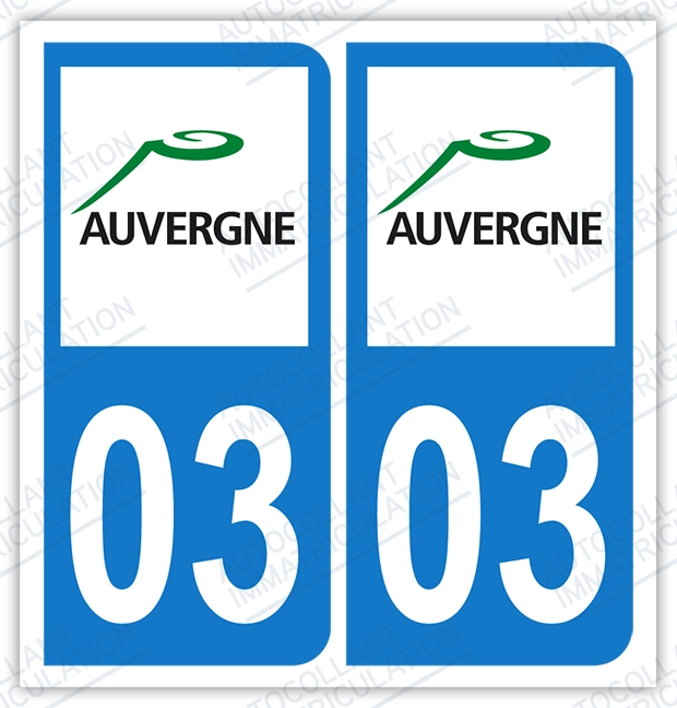 Auto - Sticker immatriculation 03 - Allier