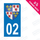 Moto - Sticker immatriculation 02 - Blason Picardie new