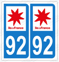 Auto - Sticker immatriculation 92 – Haut de Seine