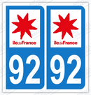 Auto - Sticker immatriculation 92 – Haut de Seine