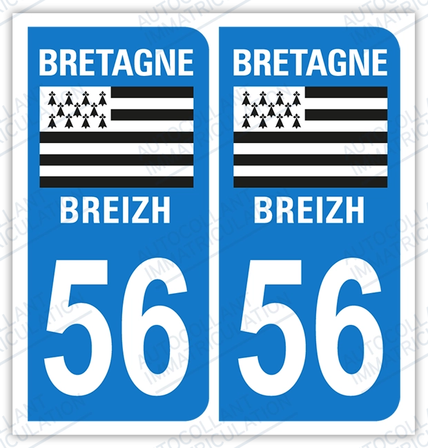 Auto - Sticker immatriculation 56 – Morbihan