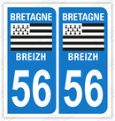 Auto - Sticker immatriculation 56 – Morbihan