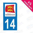 Moto - Sticker immatriculation 14 - Nouvelle région Normandie new