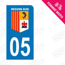 Moto - Sticker immatriculation 05 - Région sud new