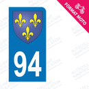 Moto - Sticker immatriculation 94 - Blason Ile de France new