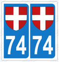 Auto - Sticker immatriculation 74 – Haute Savoie