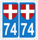 Auto - Sticker immatriculation 74 – Haute Savoie