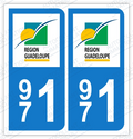 Auto - Sticker immatriculation 971 - Guadeloupe