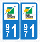 Auto - Sticker immatriculation 971 - Guadeloupe