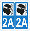 Auto - Sticker immatriculation 2A – Corse du Sud