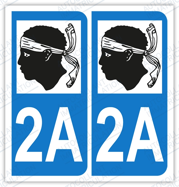 Auto - Sticker immatriculation 2A – Corse du Sud