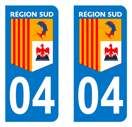 Sticker immatriculation 04 - Région Sud
