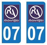 Sticker immatriculation 07 - Nouveau logo Rhône Alpes