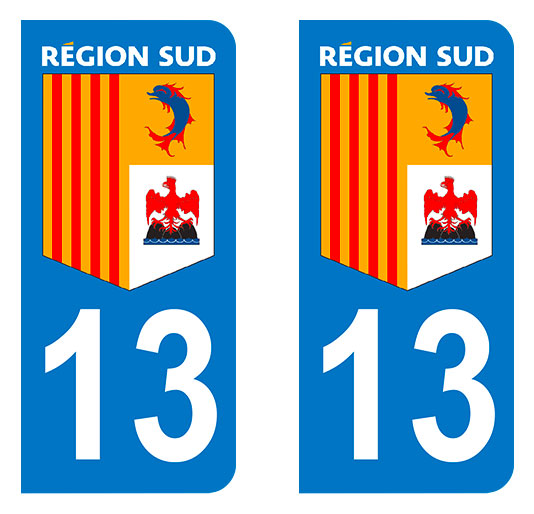 Sticker immatriculation 13 - Région Sud