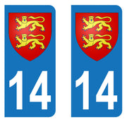 Sticker immatriculation 14 - Blason Normandie