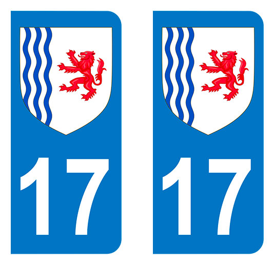 Sticker immatriculation 17 - Blason Nouvelle Aquitaine