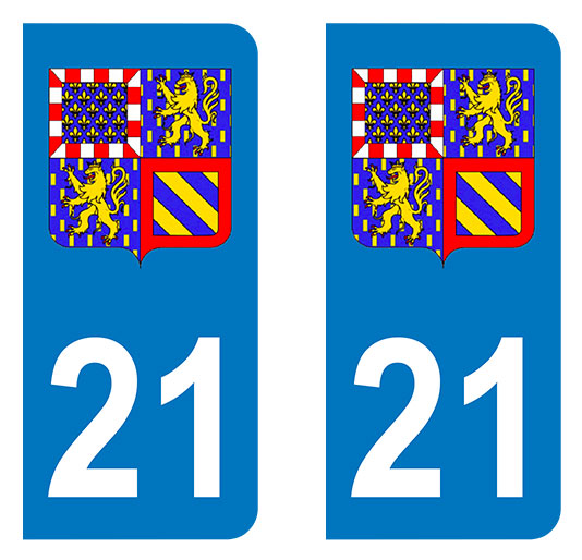 Sticker immatriculation 21 - Blason Bourgogne Franche-Comté