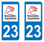 Sticker immatriculation 23 - Nouvelle Aquitaine