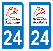 Sticker immatriculation 24 - Nouvelle Aquitaine