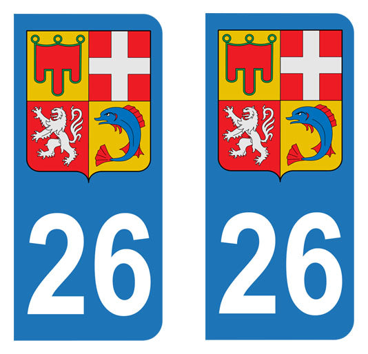 Sticker immatriculation 26 - Blason Auvergne Rhône Alpes