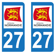 Sticker immatriculation 27 - Nouvelle région Normandie