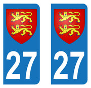 Sticker immatriculation 27 - Blason Normandie