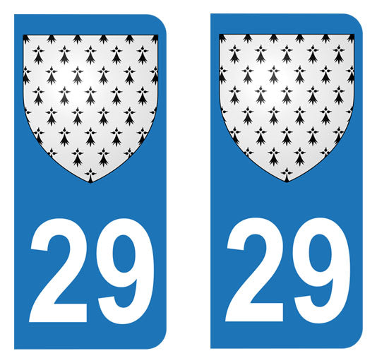 Sticker immatriculation 29 - Blason Bretagne