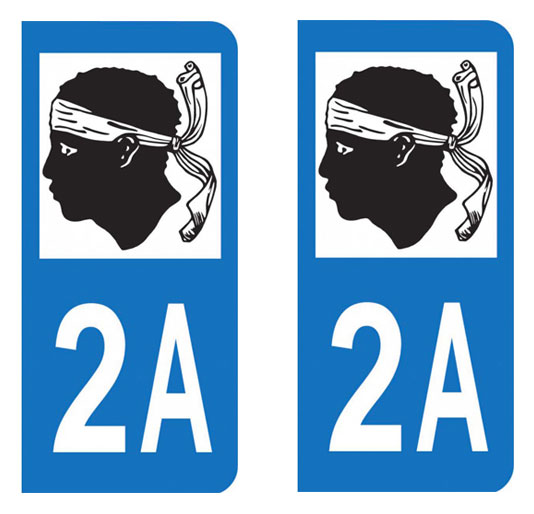 Sticker immatriculation 2A - Corse du sud
