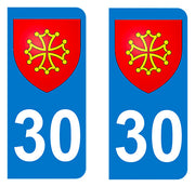 Sticker immatriculation 30 - Blason occitan