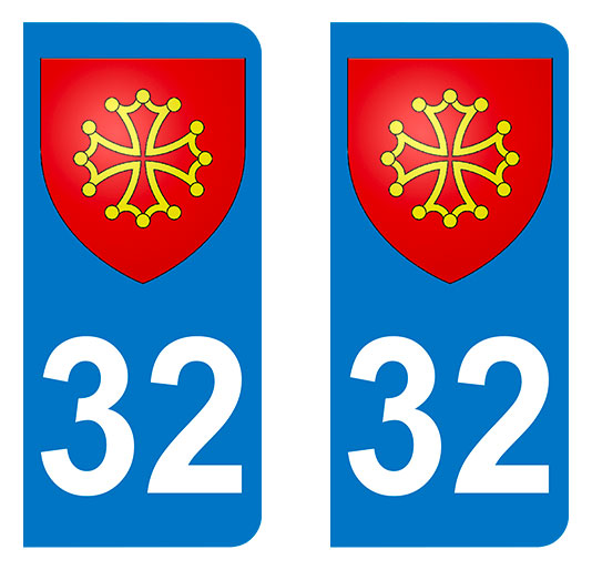 Sticker immatriculation 32 - Blason occitan