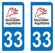 Sticker immatriculation 33 - Nouvelle Aquitaine