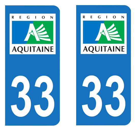 Sticker immatriculation 33 - Gironde