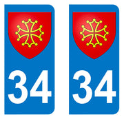 Sticker immatriculation 34 - Blason occitan