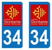 Sticker immatriculation 34 - Occitanie