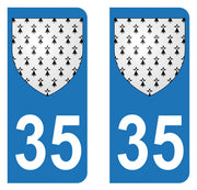 Sticker immatriculation 35 - Blason Bretagne