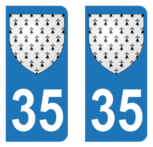 Sticker immatriculation 35 - Blason Bretagne