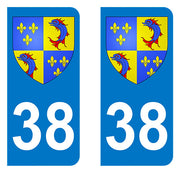 Sticker immatriculation 38 - Blason du Dauphiné