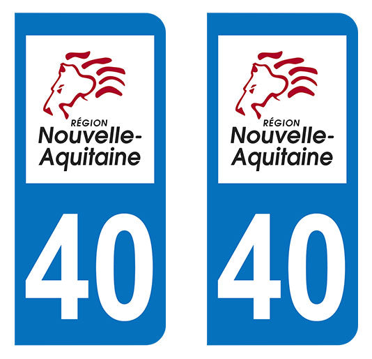 Sticker immatriculation 40 - Nouvelle Aquitaine