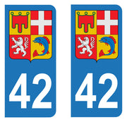 Sticker immatriculation 42 - Blason Auvergne Rhône Alpes