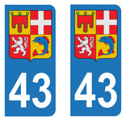 Sticker immatriculation 43 - Blason Auvergne Rhône Alpes